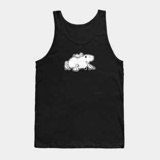 Capybara chilling with Ducks in white ink Tank Top